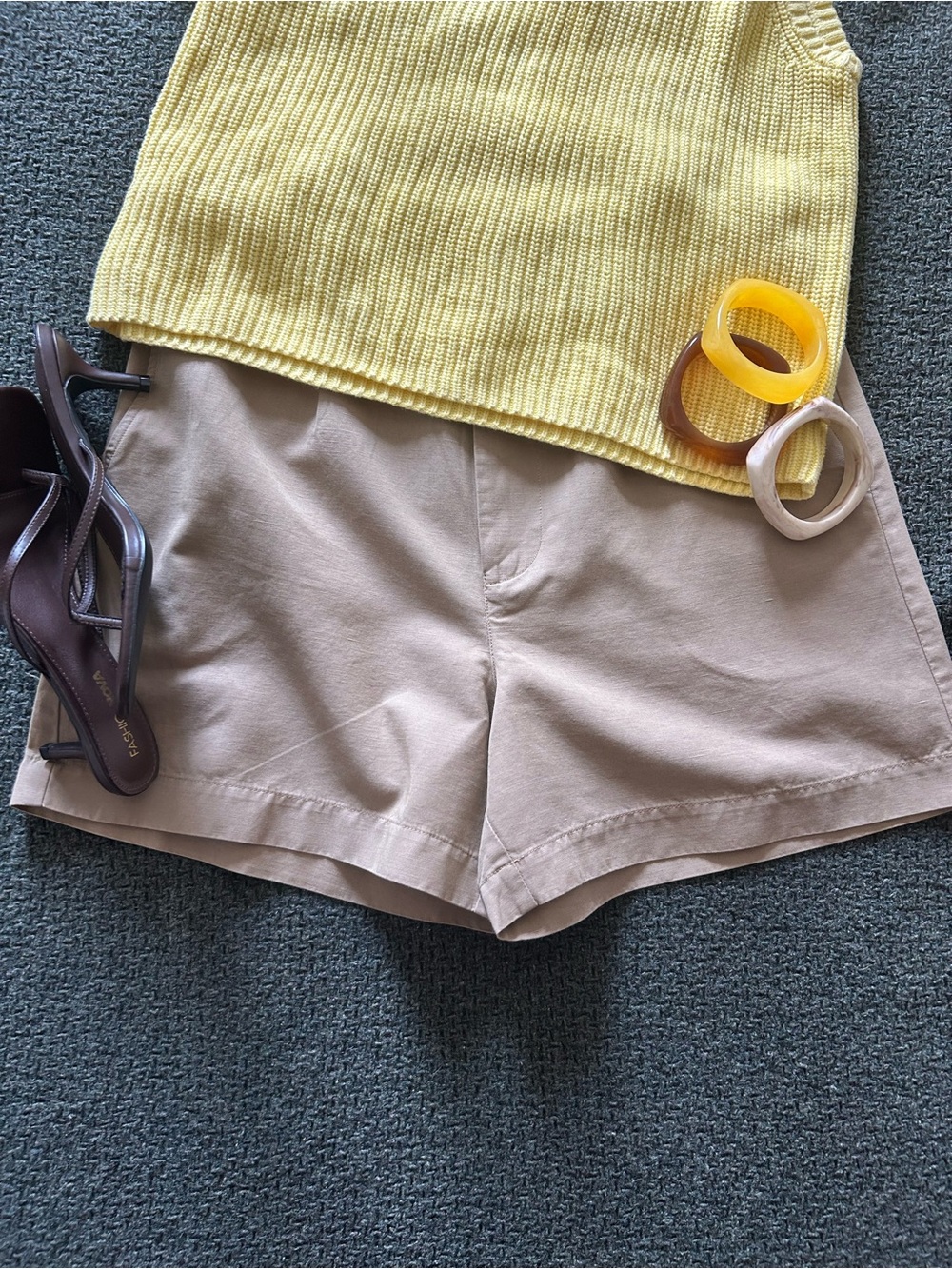 Alex Mill Khaki Chino Shorts Women’s Cotton Linen Blend Flat Front Casual